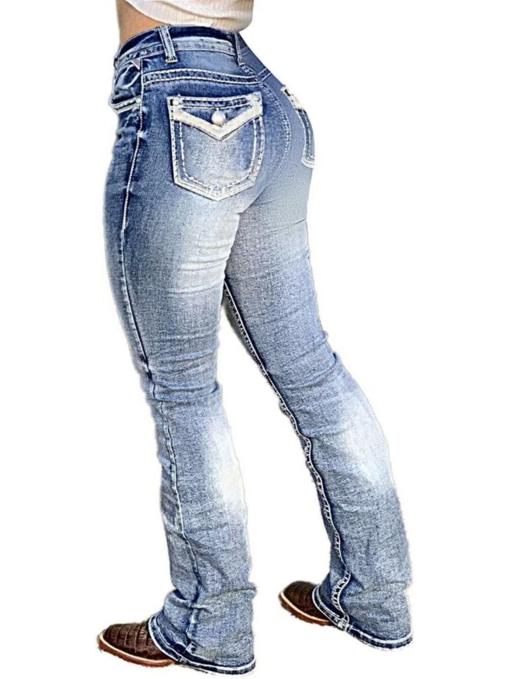 Trendy Boot Cut Stretch Jeans for Women | Butt Lifting & Tummy Control
